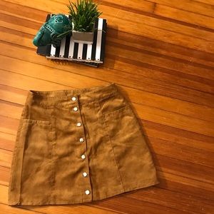 Chestnut Buttoned Skirt